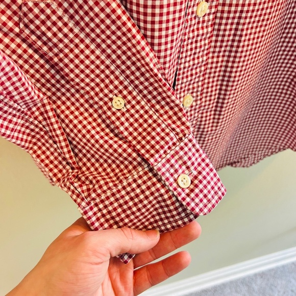 Ralph Lauren Plaid Dress Shirt Mens Size Medium White Red Gingham Button Down - Picture 6 of 7